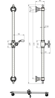 Душевая штанга Boheme Medici бронза 416